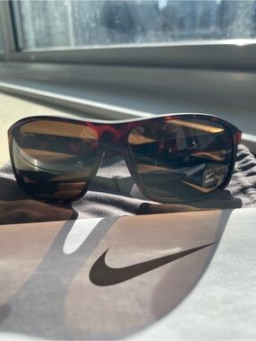 Nike Brown Tortoise Wraparound Sunglasses - Men’s Premier